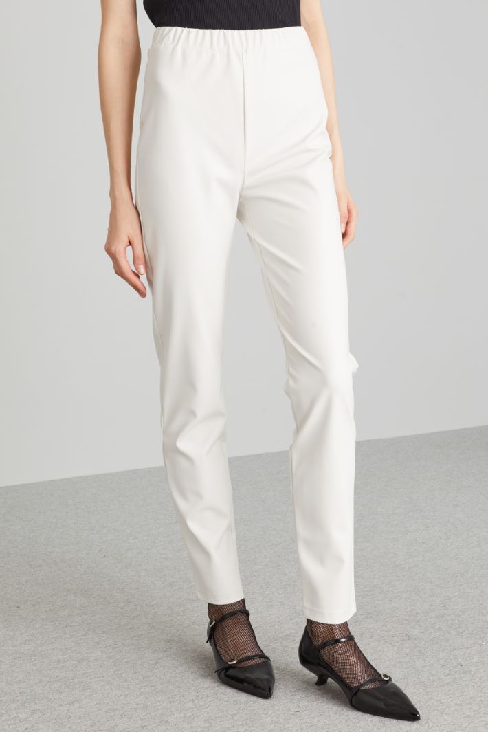 Pantaloni slim in similpelle - BIANCO - Fashion Market - 2