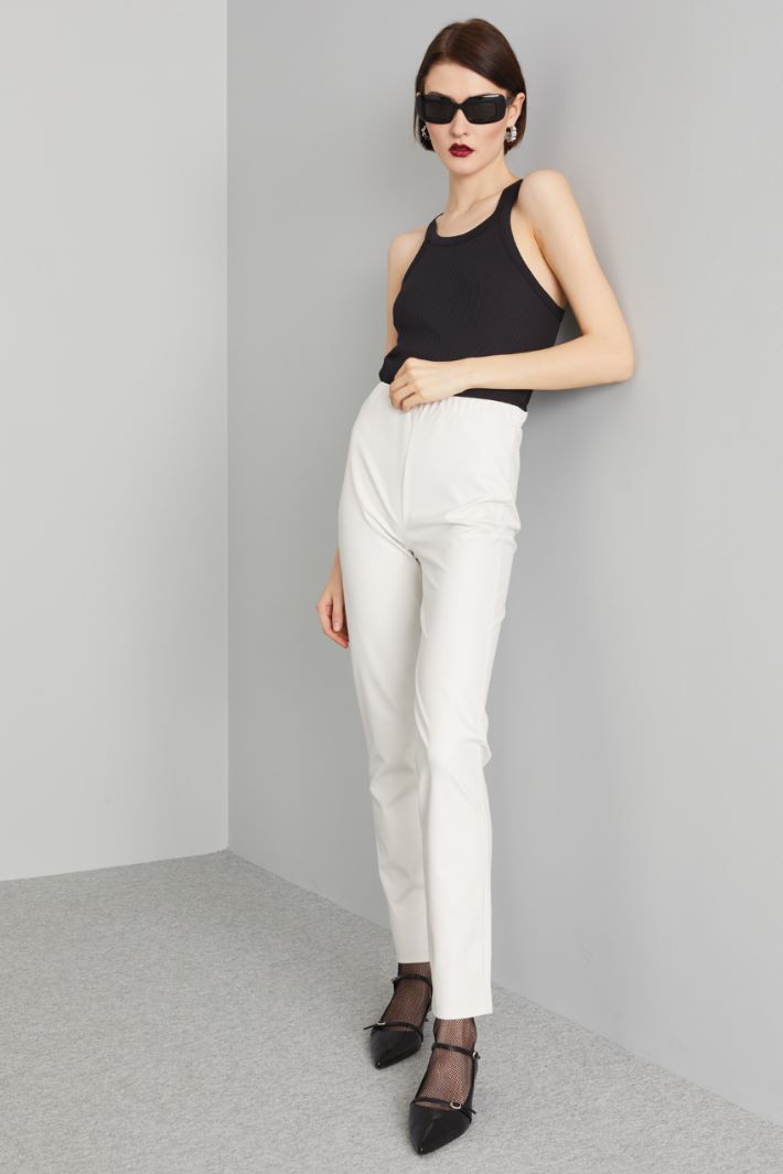 Pantaloni slim in similpelle - BIANCO - Fashion Market