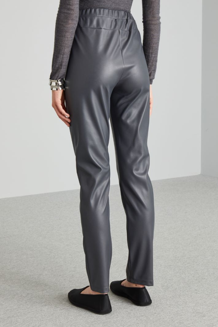 Pantaloni slim in similpelle - GRIGIO PIOMBO - Fashion Market - 4