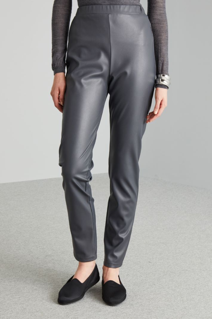 Pantaloni slim in similpelle - GRIGIO PIOMBO - Fashion Market - 2