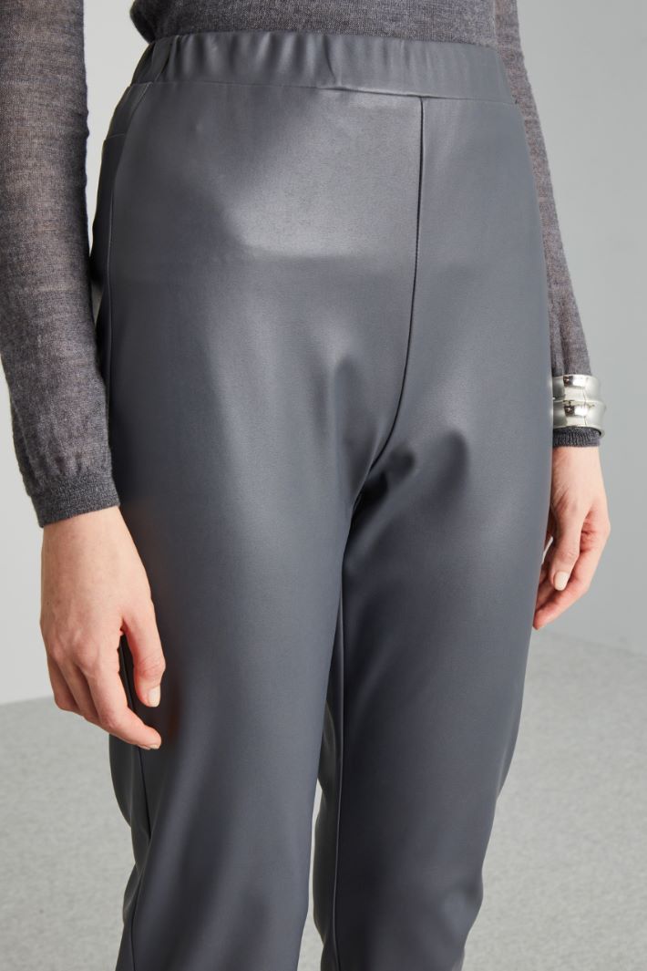 Pantaloni slim in similpelle - GRIGIO PIOMBO - Fashion Market - 3