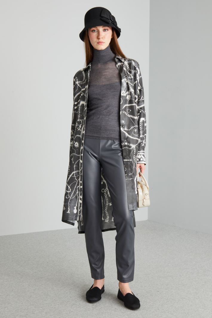 Pantaloni slim in similpelle - GRIGIO PIOMBO - Fashion Market