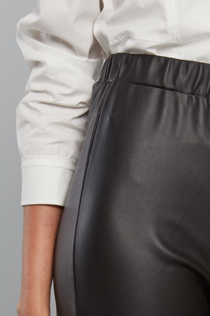 Pantaloni slim in similpelle - NERO - Fashion Market - 3