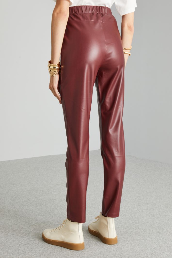 Pantaloni slim in similpelle - BORDEAUX - Fashion Market - 4