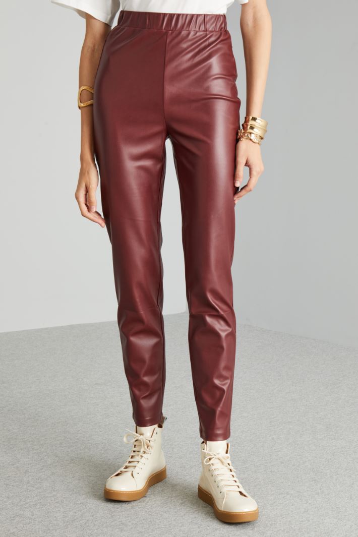 Pantaloni slim in similpelle - BORDEAUX - Fashion Market - 2