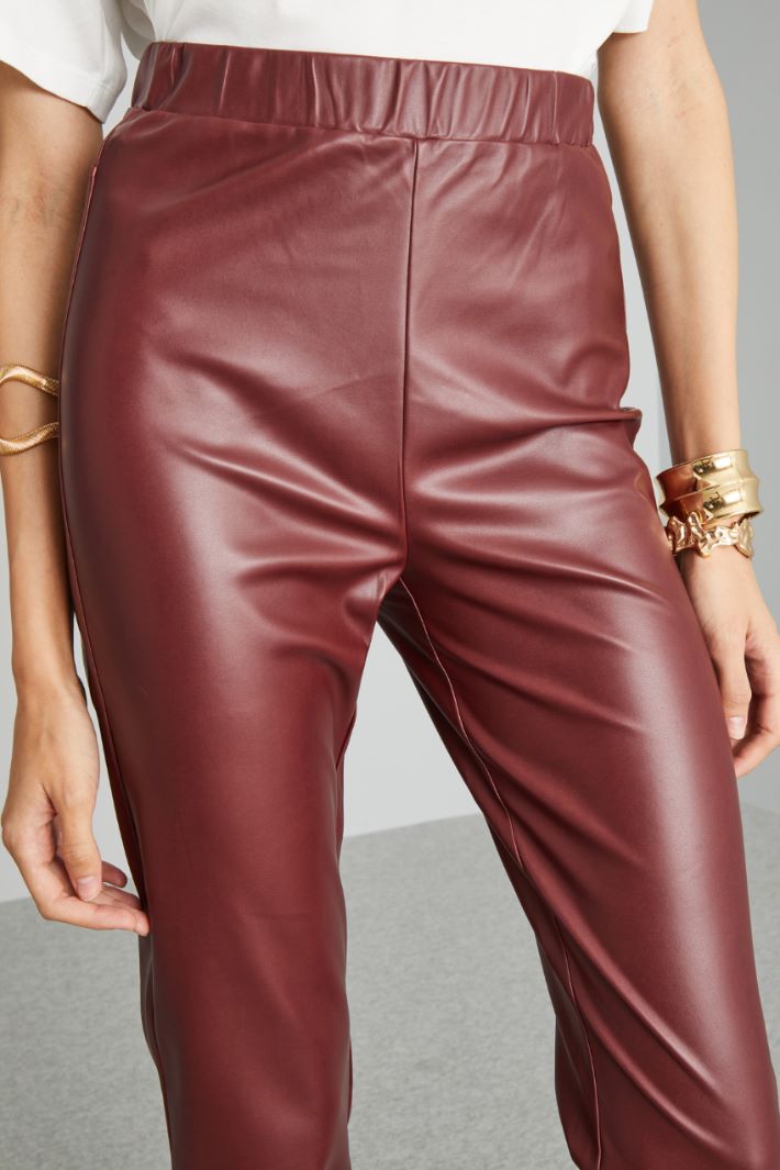 Pantaloni slim in similpelle - BORDEAUX - Fashion Market - 3