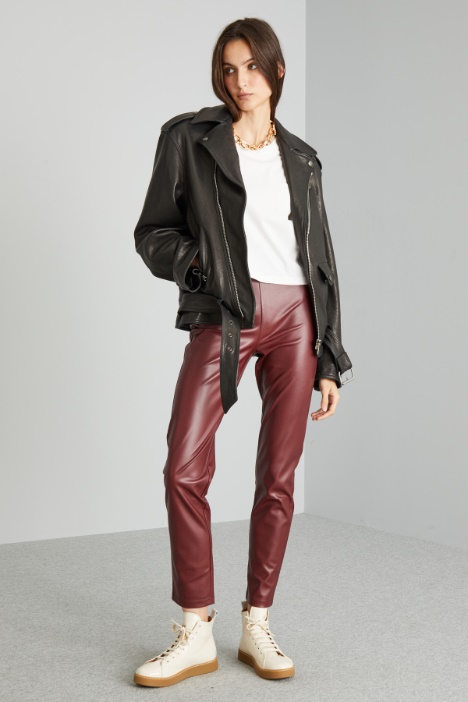 Pantaloni slim in similpelle - Fashion Market