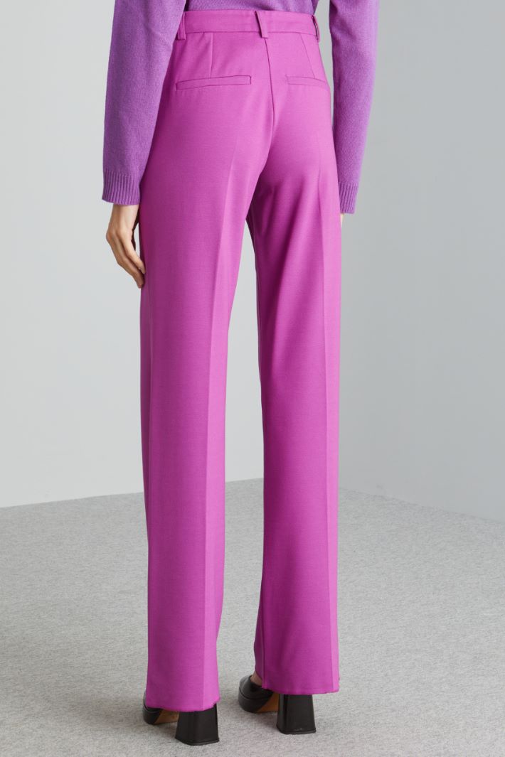 Pantaloni a palazzo in jersey - CICLAMINO - Fashion Market - 4