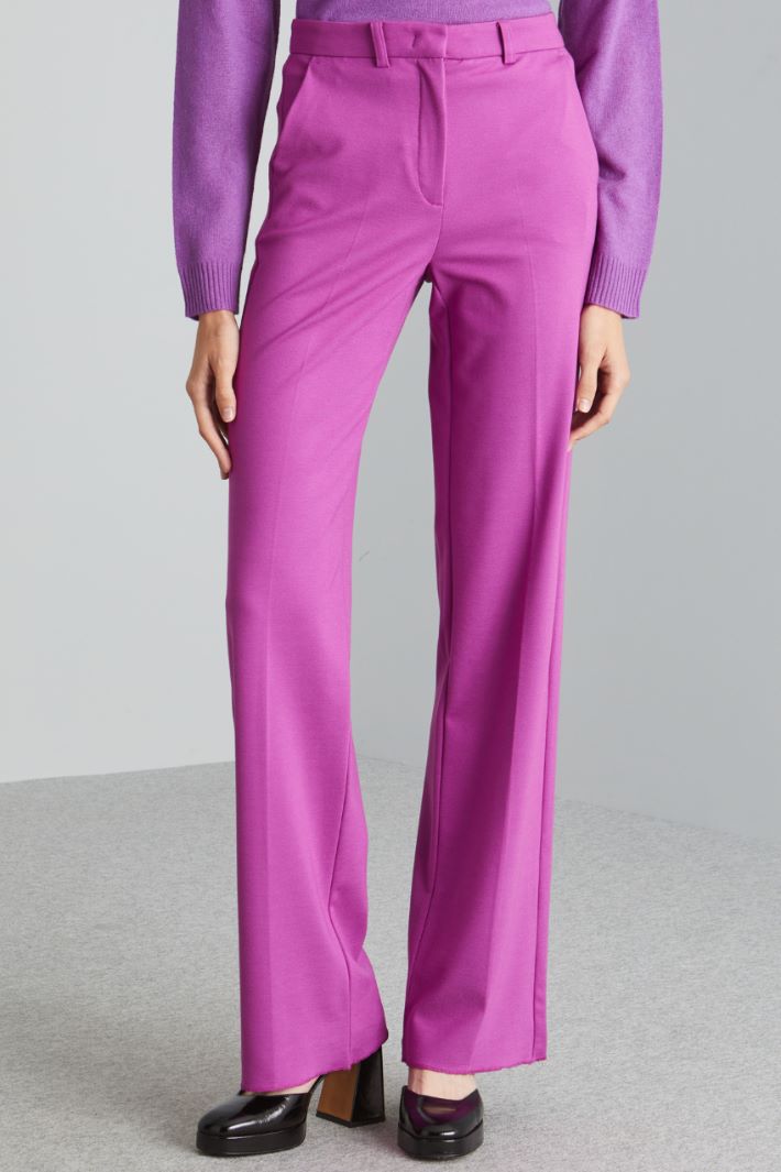 Pantaloni a palazzo in jersey - CICLAMINO - Fashion Market - 2