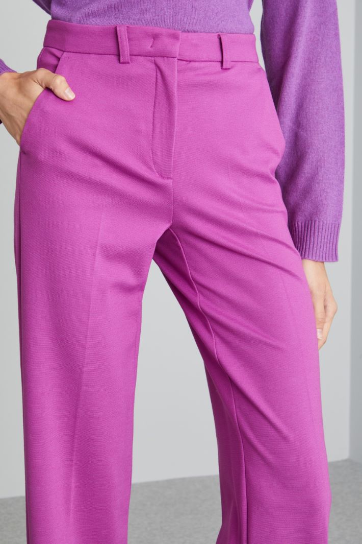 Pantaloni a palazzo in jersey - CICLAMINO - Fashion Market - 3
