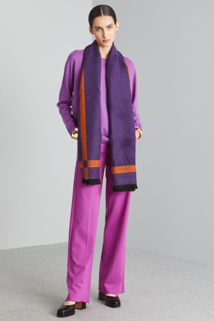 Pantaloni a palazzo in jersey - CICLAMINO - Fashion Market