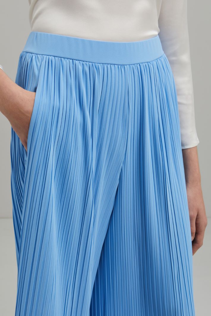Pantaloni in jersey plissè - CELESTE - Fashion Market - 3