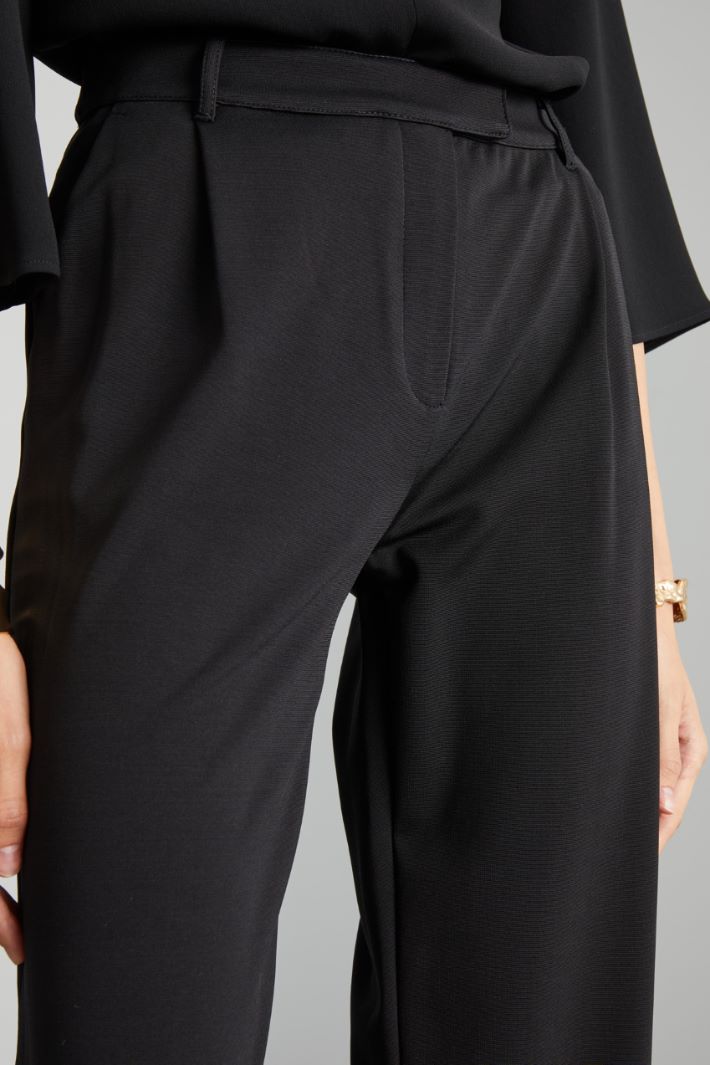 Pantaloni dritti in jersey - NERO - Fashion Market - 3