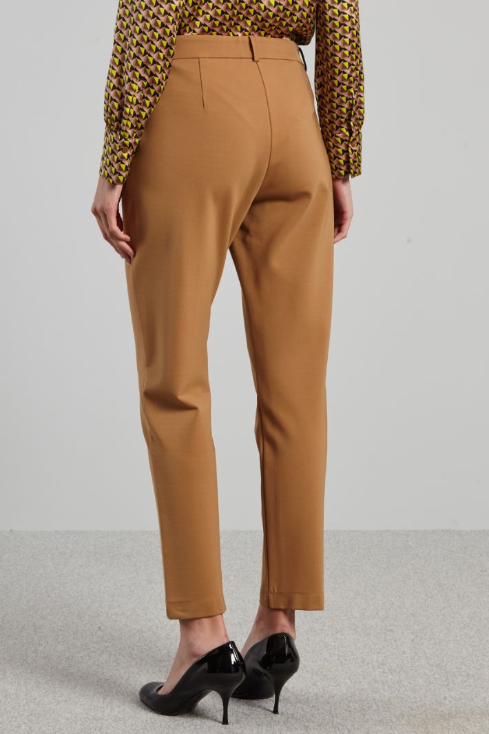 Pantaloni a sigaretta in jersey - CAMMELLO - Fashion Market - 4
