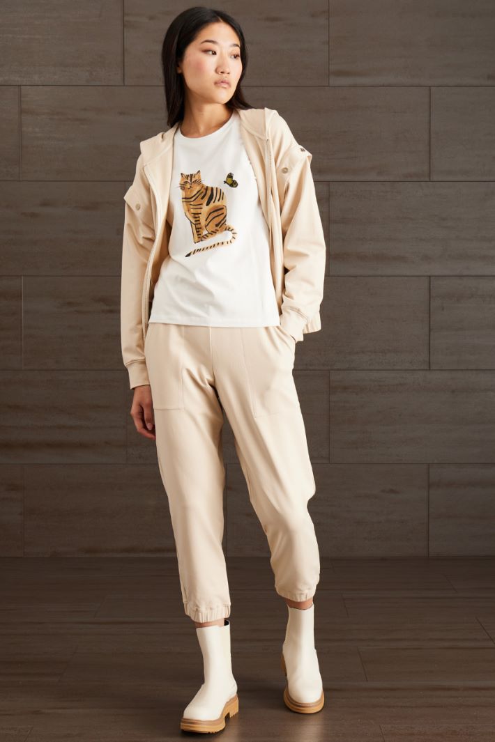 Pantaloni baggy in jersey - CREMA - Fashion Market
