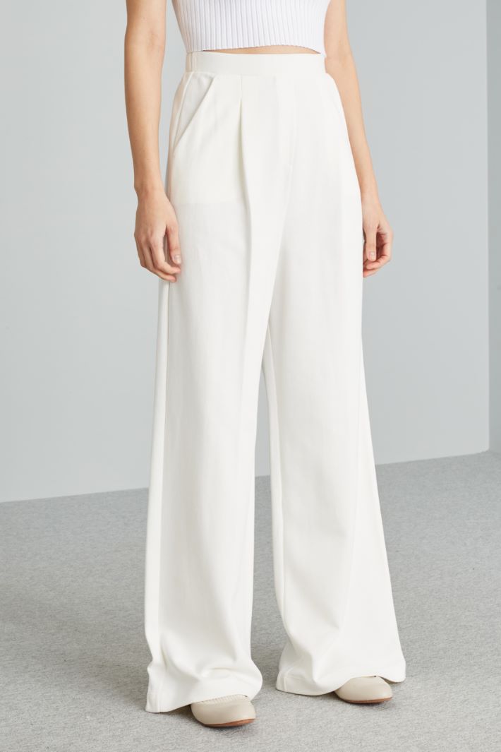 Pantaloni ampi in jersey - LATTE - Fashion Market - 2
