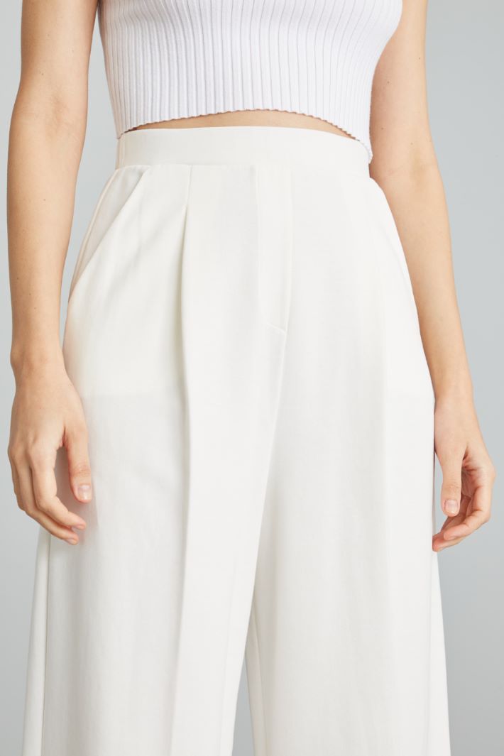 Pantaloni ampi in jersey - LATTE - Fashion Market - 3