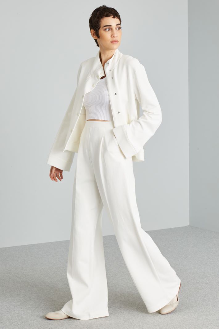 Pantaloni ampi in jersey - LATTE - Fashion Market