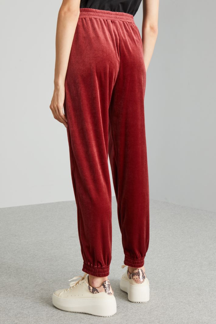 Pantaloni jogger in ciniglia - BORDEAUX - Fashion Market - 4