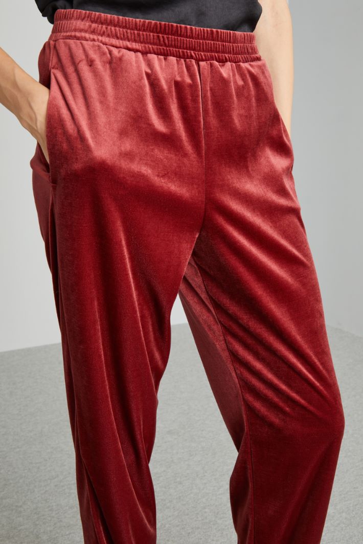 Pantaloni jogger in ciniglia - BORDEAUX - Fashion Market - 3