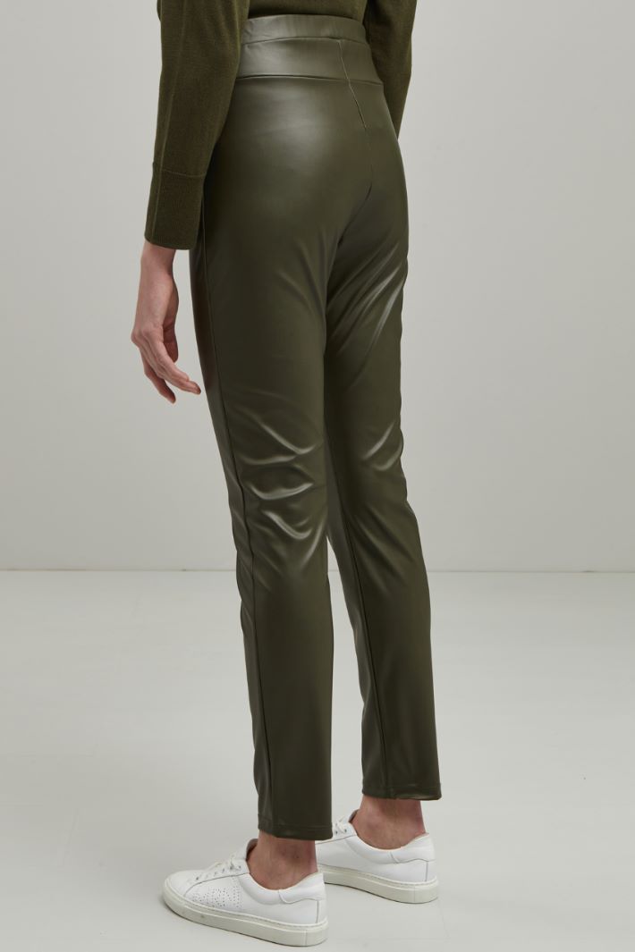 Pantaloni in similpelle - VERDE OLIVA - Fashion Market - 4
