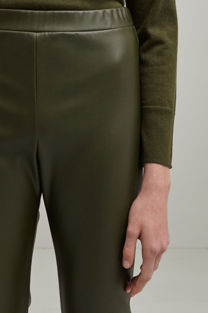 Pantaloni in similpelle - VERDE OLIVA - Fashion Market - 3