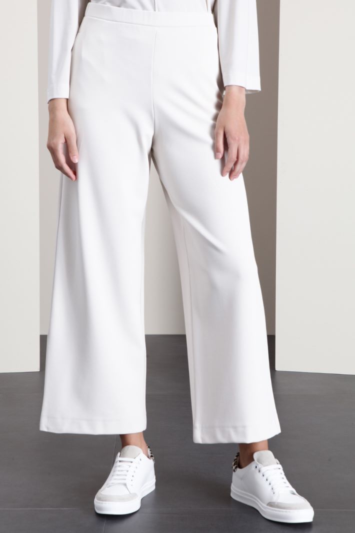 Pantaloni svasati in jersey - AVORIO - Fashion Market - 4