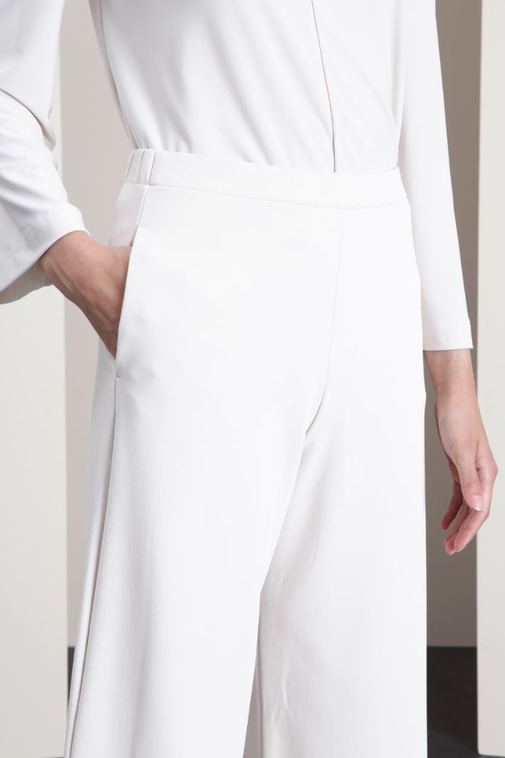Pantaloni svasati in jersey - AVORIO - Fashion Market - 3