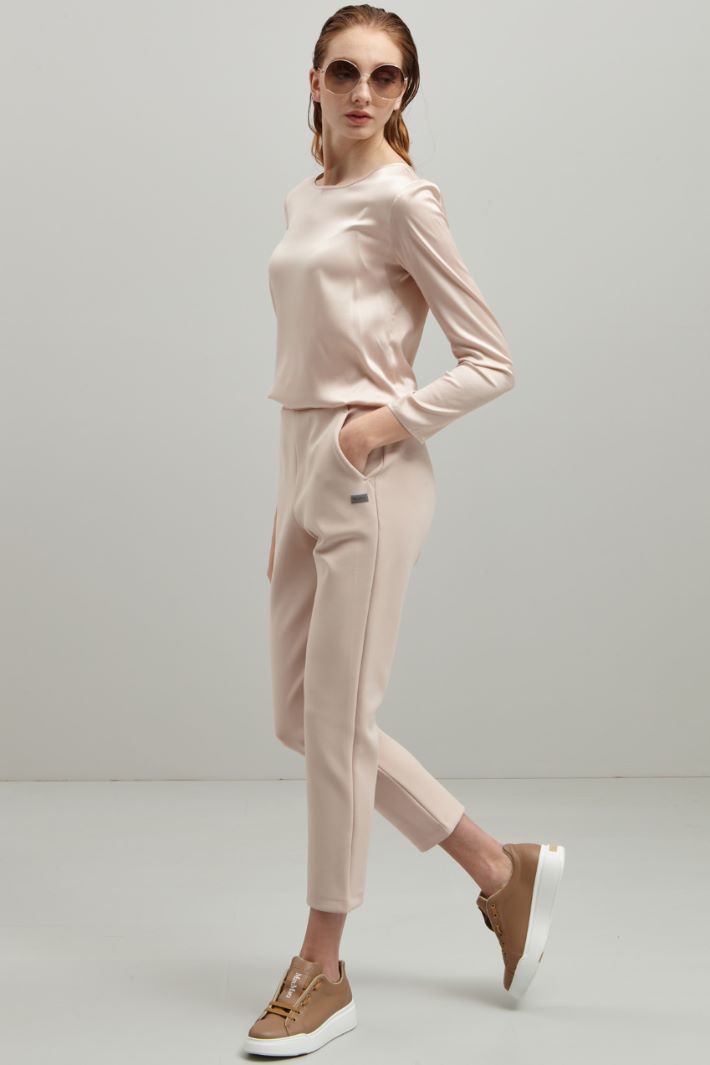 Pantaloni in jersey compatto - ROSA CIPRIA - Fashion Market