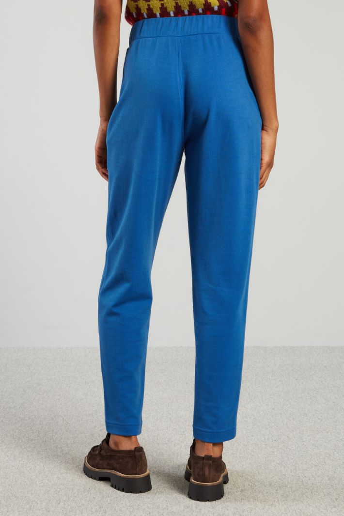 Pantaloni baggy in jersey - BLU - Fashion Market - 4