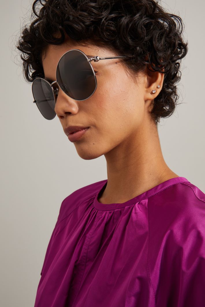 Occhiali da sole oversize - ARGENTO NERO - Fashion Market