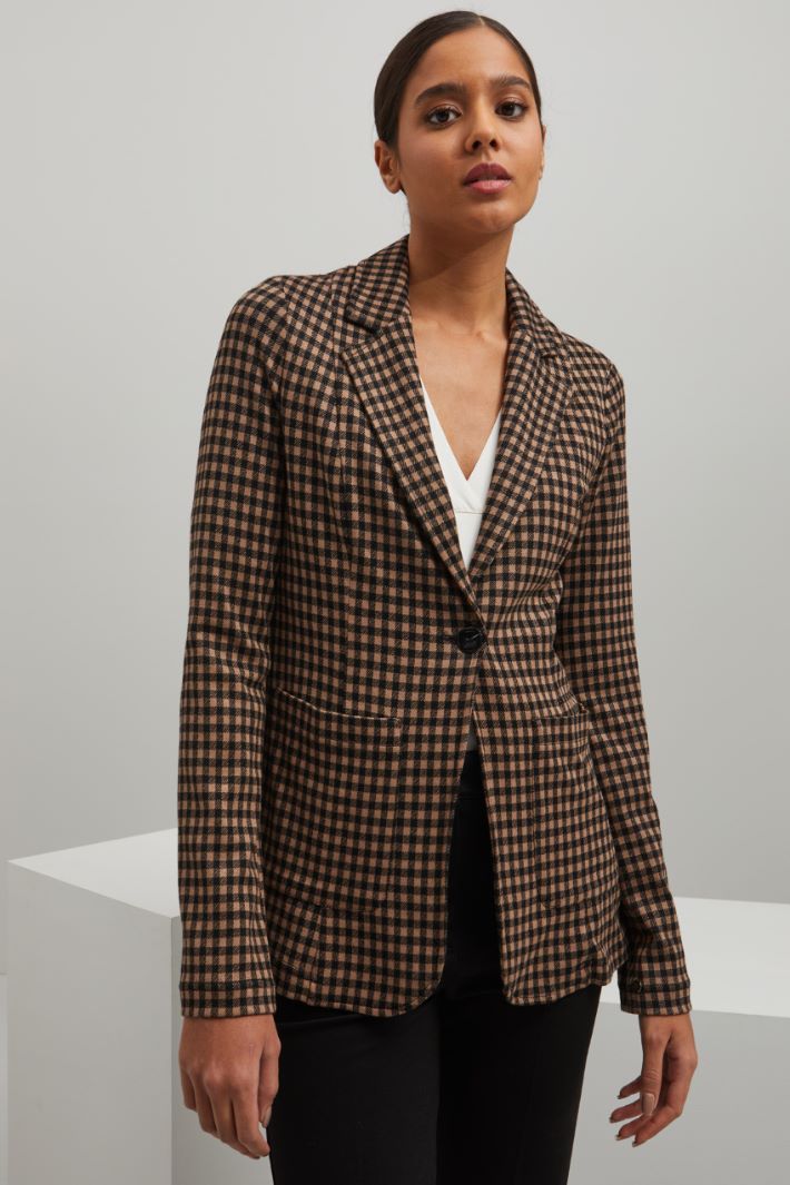 Blazer in jersey  - CAMMELLO NERO - Fashion Market - 2