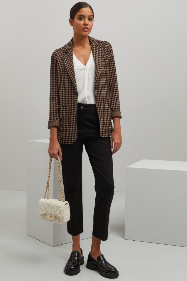 Blazer in jersey  - CAMMELLO NERO - Fashion Market