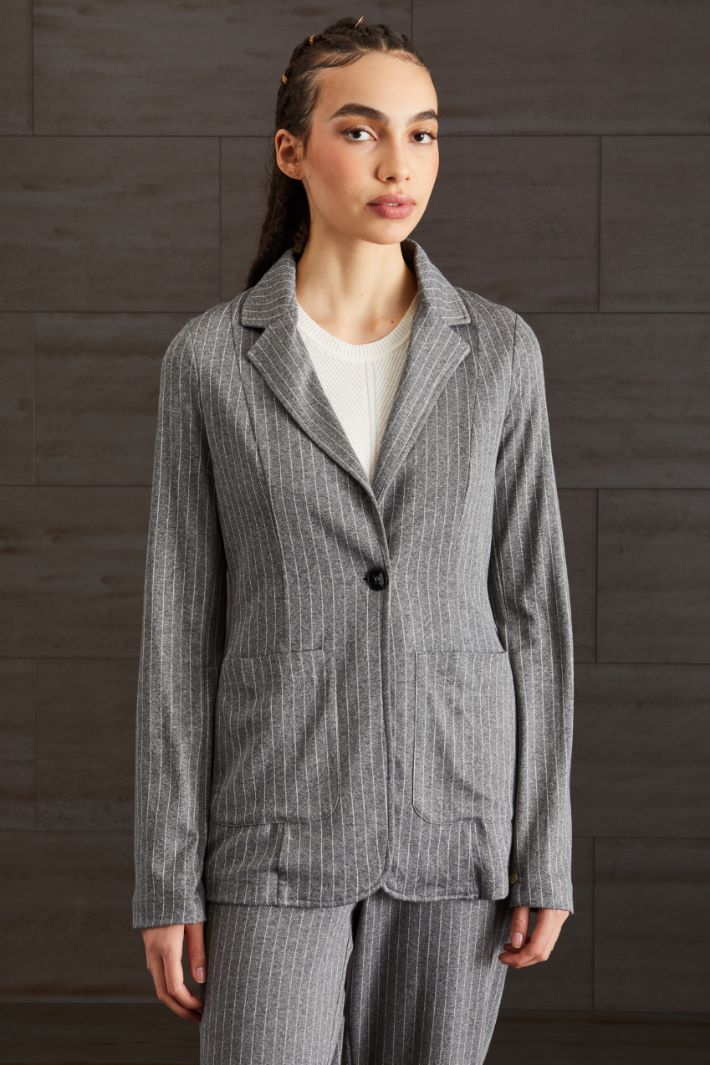 Blazer in jersey  - GRIGIO CHIARO - Fashion Market - 2