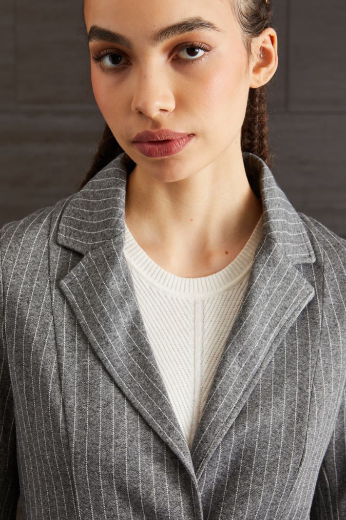 Blazer in jersey  - GRIGIO CHIARO - Fashion Market - 3