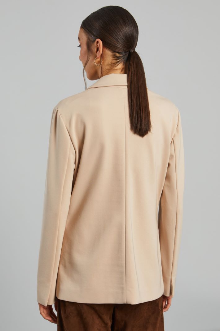 Blazer in jersey crépe - BEIGE CHIARO - Fashion Market - 4