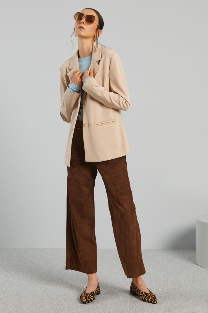 Blazer in jersey crépe - BEIGE CHIARO - Fashion Market