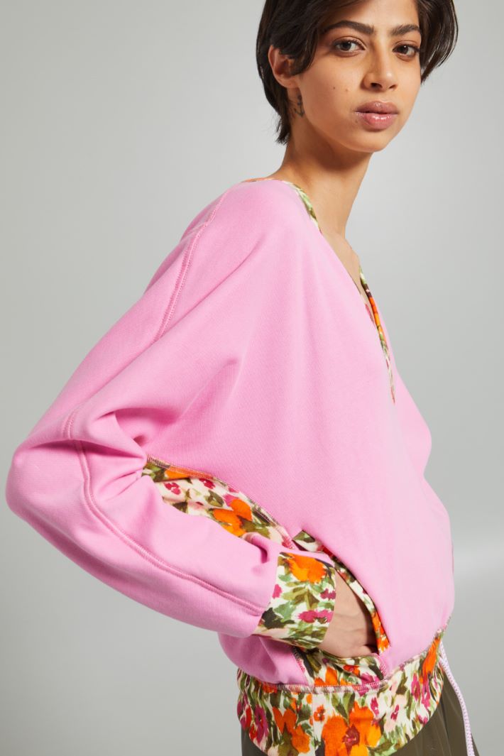 Felpa con coulisse al fondo - ROSA - Fashion Market - 3