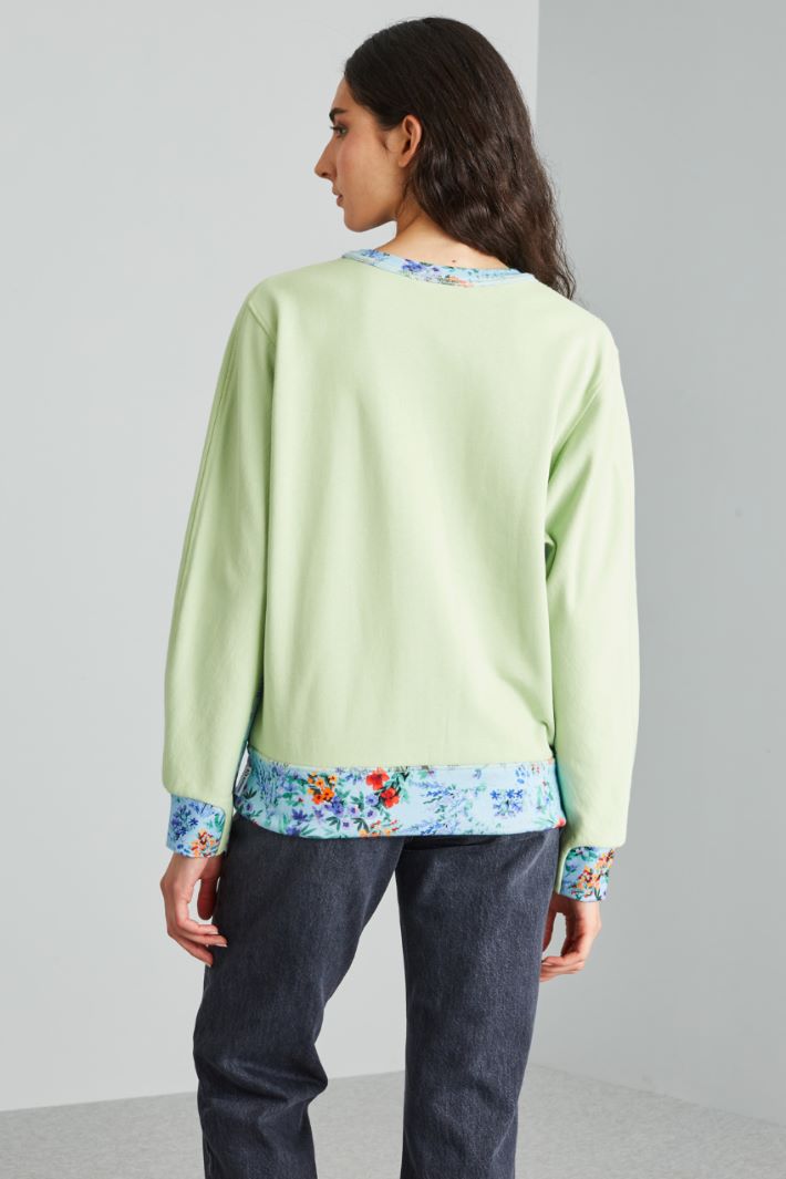 Felpa con coulisse al fondo - VERDE PASTELLO - Fashion Market - 4