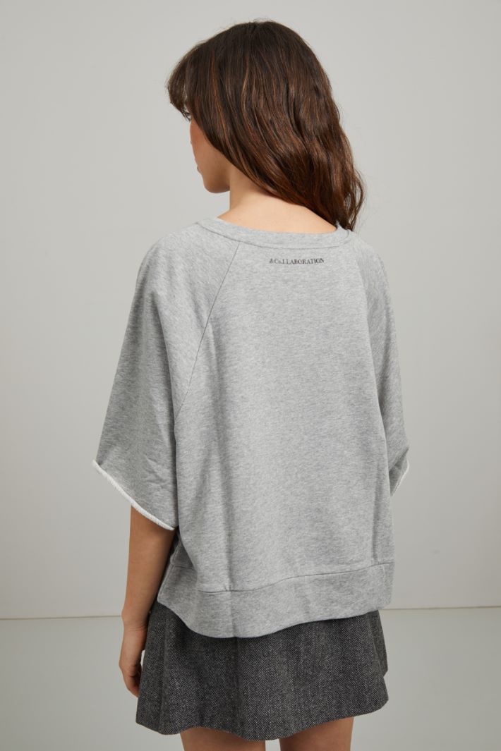 Felpa con ricamo - GRIGIO NERO - Fashion Market - 4