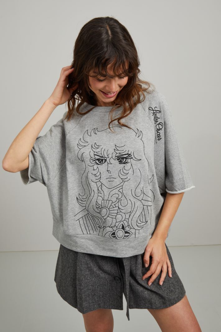 Felpa con ricamo - GRIGIO NERO - Fashion Market - 3