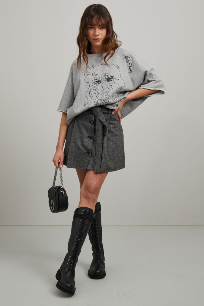 Felpa con ricamo - GRIGIO NERO - Fashion Market