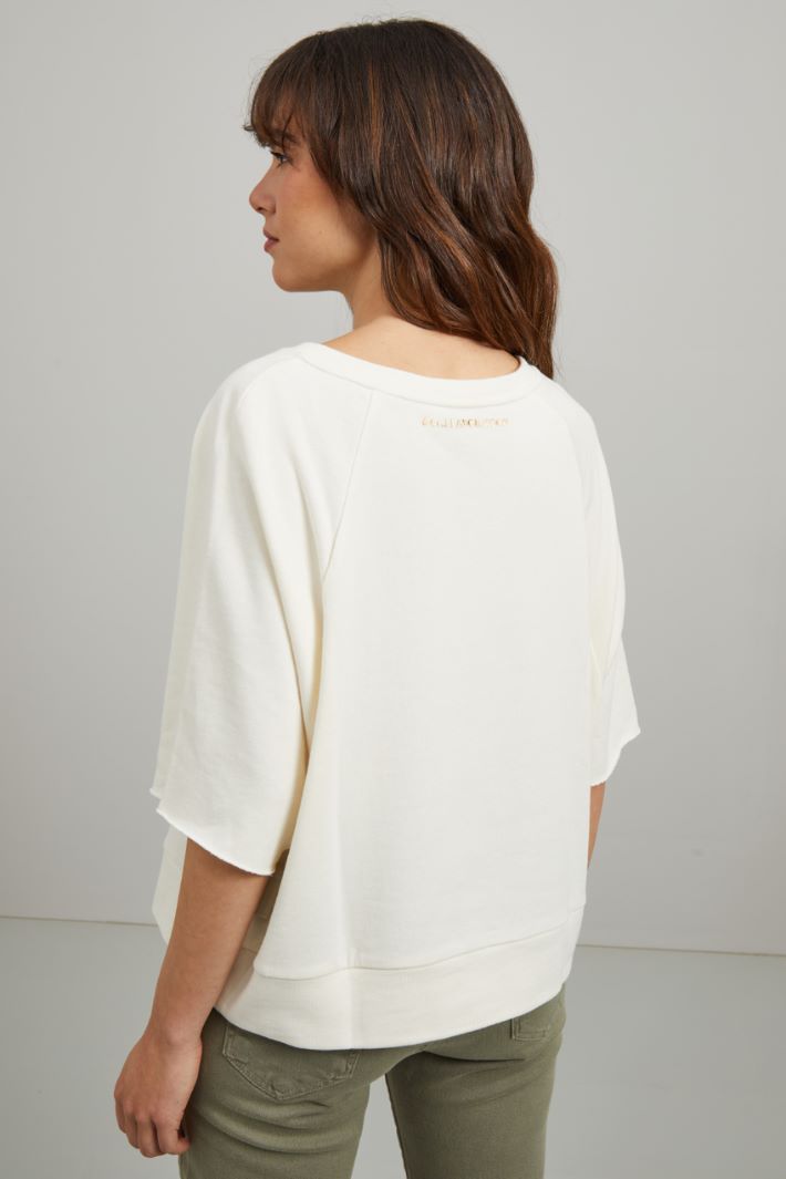 Felpa con ricamo - PANNA - Fashion Market - 3