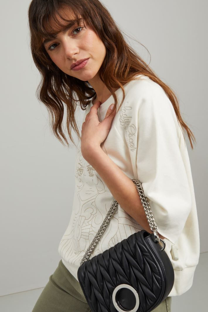 Felpa con ricamo - PANNA - Fashion Market