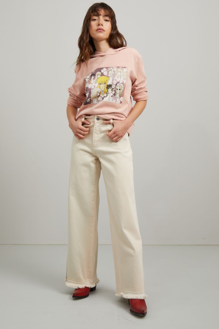 Felpa stampata - ROSA PASTELLO - Fashion Market