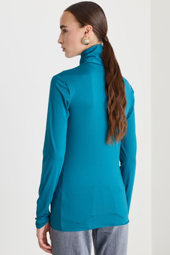Dolcevita in jersey  - AZZURRO - Fashion Market - 4