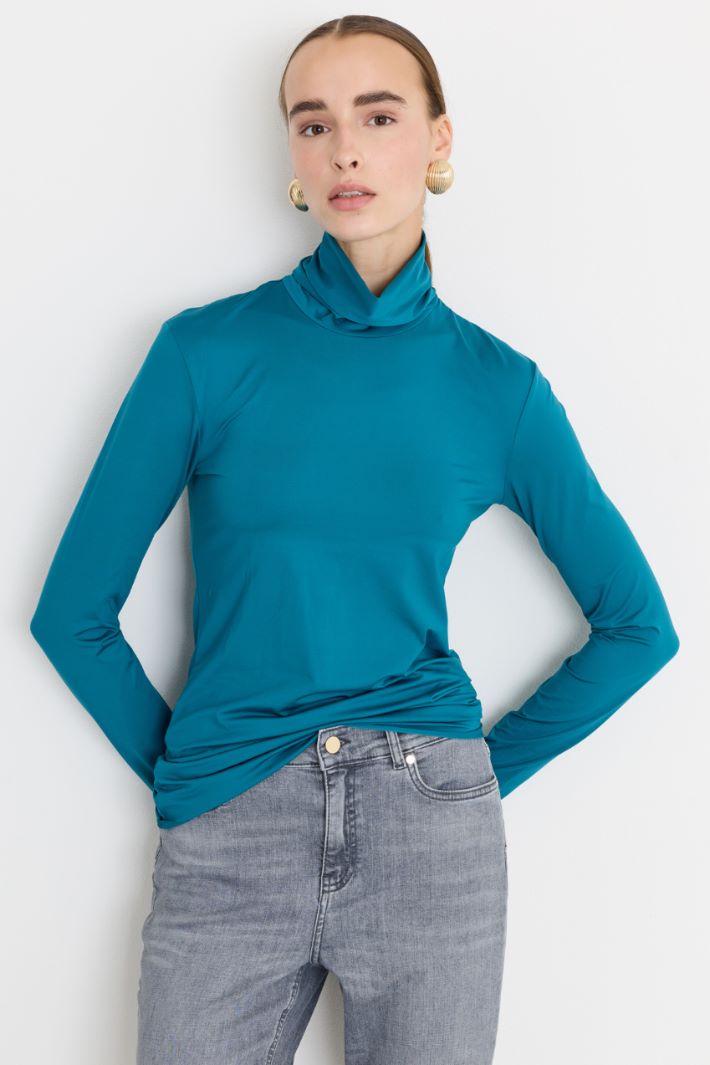 Dolcevita in jersey  - AZZURRO - Fashion Market - 2
