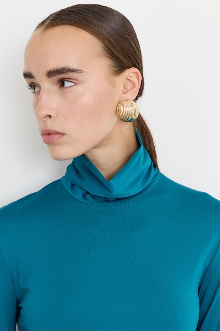 Dolcevita in jersey  - AZZURRO - Fashion Market - 3