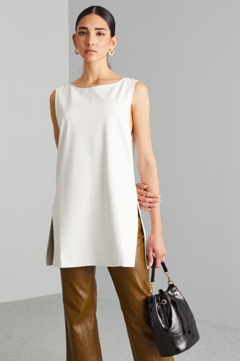 Top lungo in jersey spalmato - Fashion Market