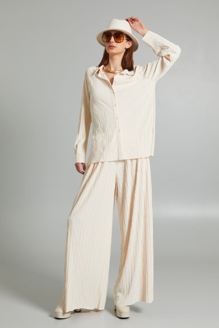 Blusa stile polo in jersey - BURRO - Fashion Market